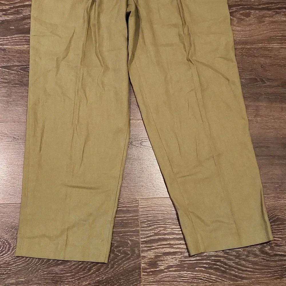 ❤️ NWT! ZARA HIGH RISE PLEATED TAPERED LEG LINEN BLEND PANTS / TROUSERS, SMALL